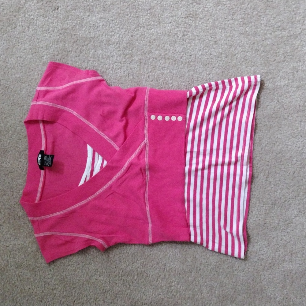 Rdoll 2 Piece Pink Cropped Top and Stripped Tank Size Juniors XS